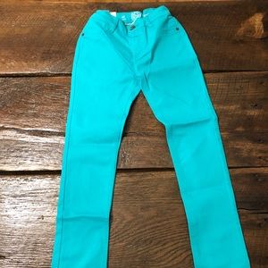 NWT teal jeggings with adjustable waist